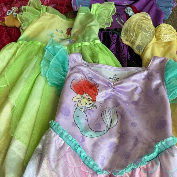 Disney Princess Toddler Nightgown Set of 5 - Ariel Belle Tiana Sally 4T/5T - Picture 2 of 6